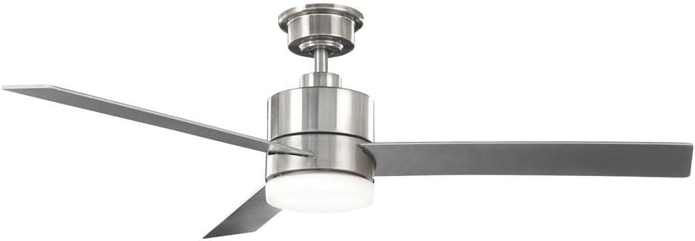 Hampton Bay Madison 52 in. Integrated LED Brushed Nickel Ceiling Fan with Light and Remote Control with Color Changing Technology AK30A-BN