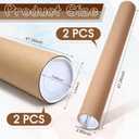Feifeiya 4 Pack Poster Mailing Tubes with Caps 4" x 47", 3" x 47" Large Cardboard Tubes Kraft Paper Cardboard Tube Storage Tube for Shipping Storing Posters Prints Artwork Documents Golf Club