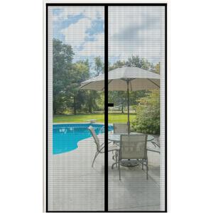 Magnetic Screen Door Fit Door Size 28 x 78, Self Sealing Door Screen Magnetic Closure, Reinforced Small Screen Door Mesh with Windproof Hasp Desgin for Patio Front Door, Keep Bugs Out, Gray