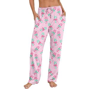 ALISISTER Christmas Pajama Pants for Women Print Pj Bottoms Drawstring with Pockets XXL