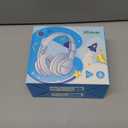 iClever BTH12 Kids Bluetooth Headphones,Colorful LED Lights Kids Headphones Wireless,74/85dBA Safe Volume,85H Playtime,Fast Charging,Bluetooth 5.2,Over Ear,Built-in Mic for iPad/Tablet/Airplane,Blue