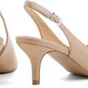 Greatonu Women's Kitten Heels Pointed Toe Slingback Dress Pumps Shoes, Size 10