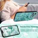 for iPhone 16 Pro Max Case with Finger Strap Holder, Cute Cool Butterfly Print Pattern Design for Women Men, Shockproof Anti Scratch Hand Kickstand Protective Cover, Green