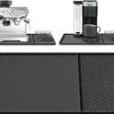 Silicone Coffee Mat with Raised Edges 19" x 12"  Waterproof Countertop Mat, Coffee Maker Pad, Espresso Machine Mat, Heat Resistant Dish Drying Mat (Black)