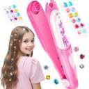 Yoloflix Hair Gem Stamper Kit,Bling Hair Jewels for Girls, Hair Styling Tool with Reusable Shining Diamonds, Christmas Birthday Arts & Crafts Gift for 5-12 Year Old Girl (Pink)