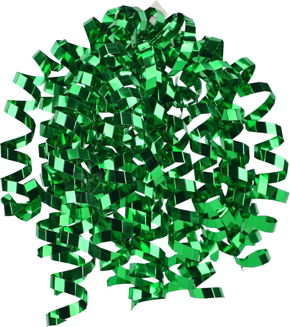 MEEDEE 6 Inch Green Self-Adhesive Christmas Gift Bows, Crimped Curly Ribbon Bows for Gift Wrapping Paper, Bags, and Boxes, Holiday, Everyday, and All-Occasion Decorations (12 Count)