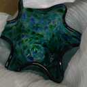 Hand Blown Glass vase, Green Wide-Mouth Petal-Shaped vase, Modern Glass Art Decoration, Ideal for Living Rooms, Kitchens, Weddings, Dining Tables, and Office Centerpiece Floral Arrangements.