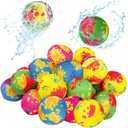 30 Pack 2" Reusable Water Splash Balls, Soft Water Absorbent Balls for Adults & Family, Pool Party Games, Beach Activities & Outdoor Summer Fun