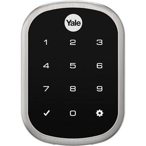 Yale | LiftMaster Smart Lock with Touchscreen Deadbolt- Works with myQ App & Key by Amazon in-Garage Delivery when paired with Smart Garage Hub (sold separately), Satin Nickel