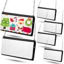 LEIFIDE Sublimation Blank Wallet for Women Heat Transfer DIY Pattern White 5 Mezzanine Purse Makeup Bag with Chain, 3 Pack
