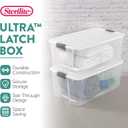 Sterilite 4-Pack Ultra Latching Box, Storage Bins with Lids, Clear Plastic, 116 Quart - Heavy-Duty Organizing Containers for Closet, Bathroom, and Office
