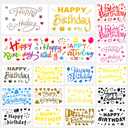 20 Pieces Mixed Color Happy Birthday Stickers Celebration Birthday Party Stickers DIY Big BoBo Balloon Decals Balloon Decoration Stickers Glass Stickers for DIY Party Supplies