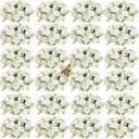 24 Bundles Peonies Artificial White Flowers Bouquet, Lifelike Silk Fake Peonies with Stems for Home Table Centerpieces, Wedding, Party & DIY Bridal Floral Arrangements (White)