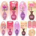 Gueevin 24 Set/48 Pack Mother's Day Flower Bouquet Gift Boxes Single Rose Carnation Floral Cards Sleeve Gift Packaging with Tags 4 Styles Flower Insert Card Holder for Mother's Day Floral Arrangements
