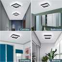 EIDISUNY 32W Modern LED Ceiling Light, Small Flush Mount Light Fixture, 6500K Cold White Ceiling Lamp, Square Hallway Lighting Fixtures for Living Room Bedroom Bathroom Kitchen (White, Cold White)