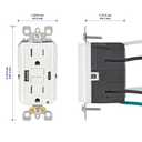Leviton 15A SmartlockPro Self-Test GFCI Combination with Type A & Type-C USB in-Wall, USB Charger for Smartphones and Tablets, GUAC1-W