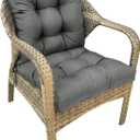 Outdoor Wicker Chair Cushion Waterproof Non Slip Patio Cushions for Outdoor Furniture,Thicken Indoor Chair Seat Pad for Dorm Office Dark Grey 41.7"*20.8"*3.5"