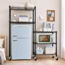 Threehoney Mini Fridge Shelf Stand with Metal Storage 3 Shelf Add on, Black