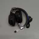 QearFun Kids Bluetooth Headphones, 60H Playtime, 85/94dB Safe Volume Limit, Metallic Gradient Wireless Headset with HD Mic, Fast Charging, Foldable, Wired 3.5mm Mode for School/Tablet/Travel (Black)