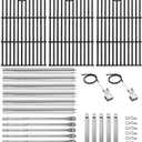 17" Grill Part Kit for Charbroil Performance 6 Burner 463228622 463229021 463229521 463229521B 463284422, Grill Grates/Heat Plates/Burners/Adjustable Crossover Tube/Ignition for Charbroil Grills