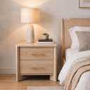 Nightstand with 2 Drawers ,Marble Top Night Stand,23.6” Bedside Table