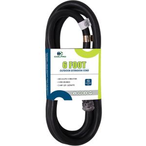 6FT Outdoor Lightweight Extension Cord-16/3 SJTW Durable Extension Cable with 3 Prong Suitable for Gardens