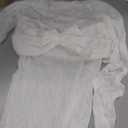 Women's Sexy Crop Top Long Sleeve Off Shoulder Going Out Tops Slim Fit Mesh Ruched Twisted Blouse Y2K T Shirt, S