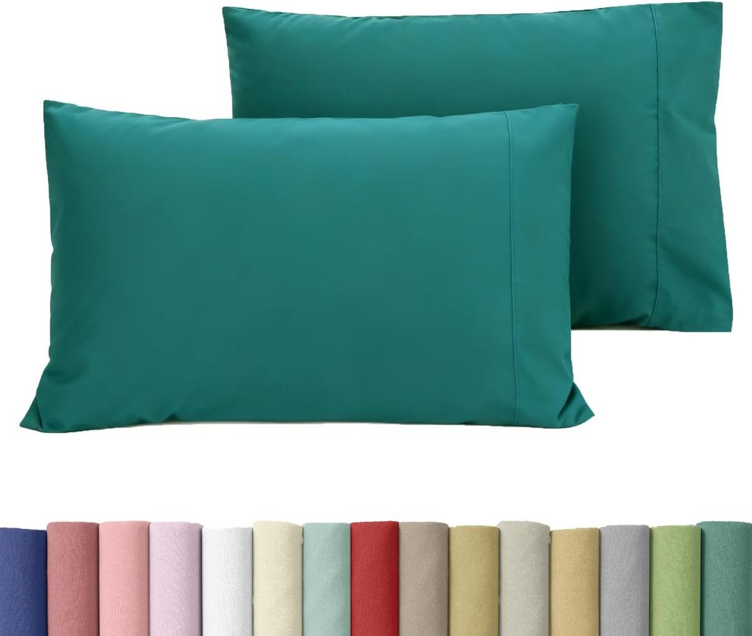 WINLIFE King Pillowcases Set of 2, 100% Cotton King Pillow Cases 2, 2036 inches Envelope Closure, Soft and Breathable Pillow Cover, Dark Teal