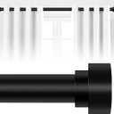 HEI! DEAR Black Curtain Rods for Windows 72 to 144 Inch(6-12ft),1 Inch Heavy Duty Curtain Rods,Adjustable Long Curtain Rod,Modern Single Drapery Rod,Telescoping Window Curtain Rod 72-150",Matte Black