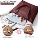WLLWOO Soft Vegan Leather Tote Bag for Women Large Casual Hobo Handbags Zipper Shoulder Work Daily Weekender Travel Purse