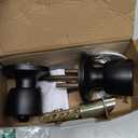 JO.KO Door Knob with Lock and Keyed, Black Matte Round Ball Lock Interior/Exterior Door Knob for Bedroom Or Bathroom/Entry Door Handle