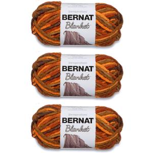 Bernat Blanket Fall Leaves Yarn - 3 Pack of 150g/5.3oz - Polyester - 6 Super Bulky - 108 Yards - Knitting/Crochet