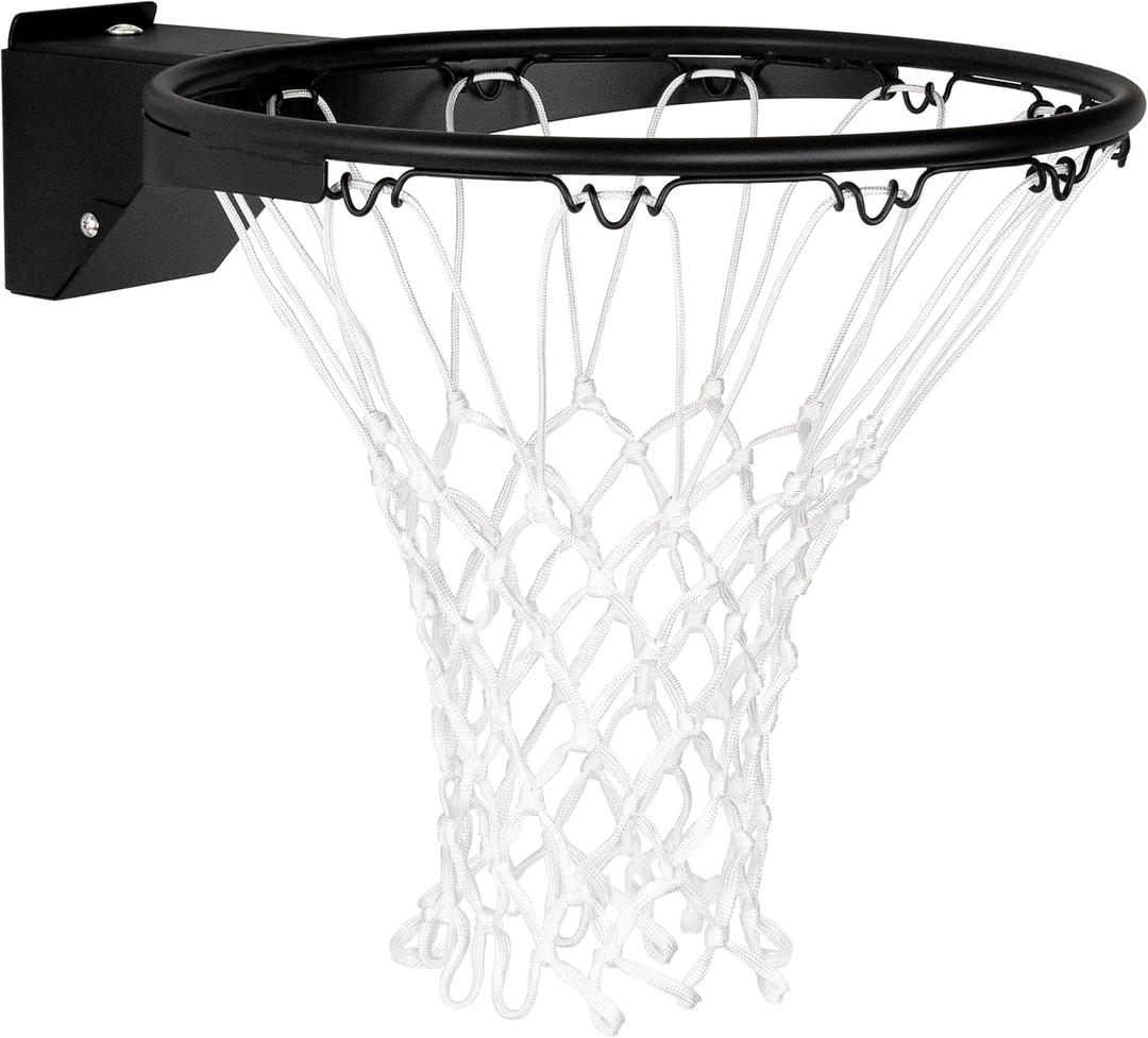 Basketball Rim Replacement, Single-Spring Breakaway Basketball Rim Outdoor Indoor, Universal 18 Inch Heavy Duty Basketball Hoop Rim and Net