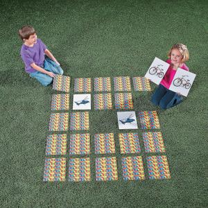 Fun Express Giant Memory Matching Game for Kids Ages 3-8 - 48 Jumbo Cards Educational Learning Toy | Preschool Board Games for Toddler Activities | Indoor & Outdoor Play for Classroom & Family Fun