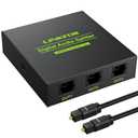 LiNKFOR Digital Optical Audio 1x3 Splitter Digital SPDIF Toslink Optical Fiber Audio Splitter 1 in 3 Out Aluminum Alloy with Optical Cable Support 5.1CH Dolby-AC3 DTS for PS3 Blue-Ray DVD HDTV