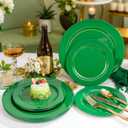 FLOWERCAT 60PCS Green Plates & St. Patrick's Day Plates - Heavy Duty Dark Green plates Disposable for St. Patrick's Party&Easter- Include 30PCS 10.25" Dinner Plates & 30PCS 7.5" Dessert Plates