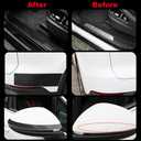 Automotive Car Door Edge Entry Guards Door Sill Protector Strip 5D Carbon Fiber Vinyl Wrap Film Paint Threshold Scuff Plate Protectors Anti-Collision for Most Vehicles (Black, 2in*33FT)