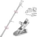 Flag Pole,6FT American Flag Pole & Bracket-Suitable for 3 x 5 Flags Holder for House Porch & Outdoor,Tangle Free and Wall Mount Flag Pole Kit (Without Flag,Silver)