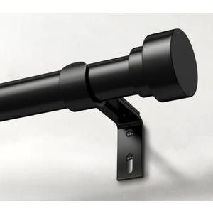 IFELS Heavy Duty Curtain Rods for Windows 66 to 120 Inch,1 Inch Adjustable Black Curtain Rod with Easy Installation and Modern Design,Decorative Long Drapery Rods with Metal Finials (A1,Black,30-120")