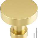 homdiy 30 Pack Gold Cabinet Knobs, Brushed Brass Dresser Knobs, Round Single Hole Cabinet Hardware for Drawer Bathroom Kitchen