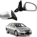 Dasbecan Passenger Side Mirror Compatible with 2005-2010 Volkswagen Jetta Right Door Mirror w/Turn Signal Light Manual Folding Power Heated Adjustment Glass Silver Gray Cover Replace# 8610331 (7pin)