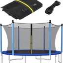 Trampoline Safety Net 6FT 8FT 10FT 12FT 14FT 15FT 16FT Round Trampoline Replacement Net for 6/8/12 Straight Poles UV-Resistant Kides Jumping Safety Enclosures Neting (Black)