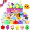 Mochi Squishy Toys, 27pcs Mini Kawaii Squishies Party Favors for Kids 4-8 8-12 Boys Girls Birthday Gifts Fidget Sensory Treasure Box Toys for Classroom Prizes Pinata Goodie Bags Xmas Stocking Stuffers