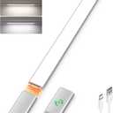 EZVALO Under Cabinet Lighting, Motion Sensor Closet Lights with Extra Detachable Battery, 76 LED Dimmable, 3 Color Temps, Under Counter Lights for Kitchen, Wardrobe (1pc+1 battery, Silver)