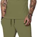 Uni Clau Mens Short Sets 2 Piece Outfits Fashion Summer Tracksuits Casual Shirt and Shorts Set
