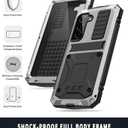 JGY Samsung S23 Metal Case with Kickstand Built-in Screen Protector Camera Glass Sturdy Military Aluminium Armor Durable Full Body Heavy Duty Shockproof Drop Tested Case for S23 (Silver)