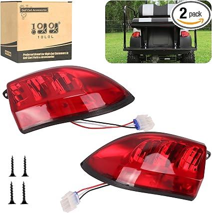 10L0L Golf Cart Tail Lights for Club Car Precedent 2004-Up and Tempo 2018-Up Models - Replacement Taillight Driver and Passenger Rear Lights 12V with 3 Pin Molex Quick Connector Wired