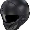 ScorpionEXO Covert 2 Open Face 3/4 Full Mode Motorcycle Helmet Bluetooth Ready Speaker Pockets Interchangeable Mouth Cover DOT Approved Solid (Matte Black - X-Large)