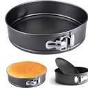 8 Inch Premium Non-stick Springform Pan, Leakproof Round Cheesecake Pan with Removable Bottom, Spring Form for Baking (Black)