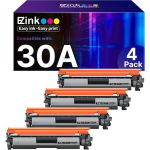 E-Z Ink 30A Toner Cartridge Black CF230A Replacement for HP 30A Black Toner Cartridge CF230A CF230X Compatible with M227fdw M203dw M227fdn M203dn M227sdn M203d M227 M203 Printer (4-Pack)